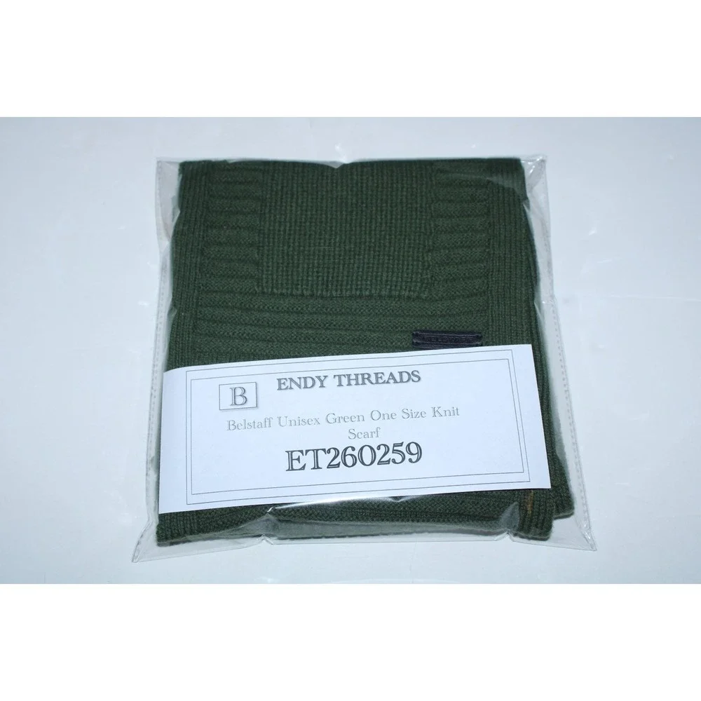 Belstaff Unisex Green One Size Knit Scarf